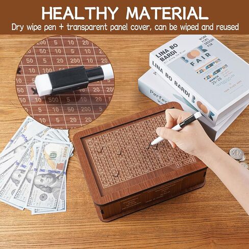 بنك أصبع للبنين والبنات، بنك أصبع خشبي للبالغين، بنك نقود مع قلم تحديد، بنك أصبع خشبي، صندوق نقود مع عداد، مناسب لهدايا عيد الميلاد، صناديق الكلية (10000 يورو) in Kuwait