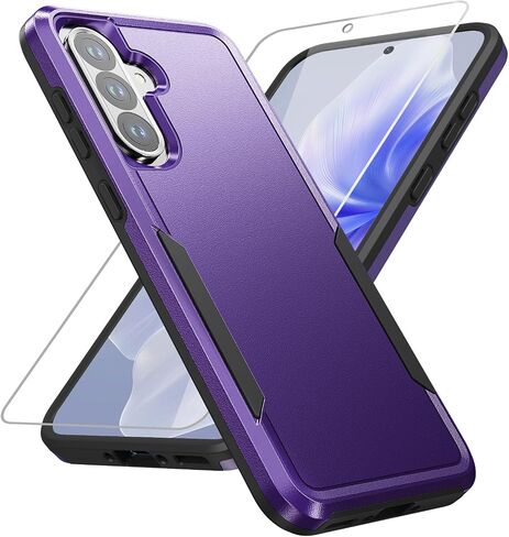 حالة Galaxy A36 5G مع واقي شاشة HD ، ومسقط من الدرجة العسكرية ، وقيمة وقائية صدمية قاسية الثقيلة ، أسود in Kuwait