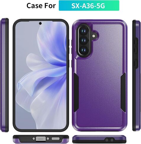 حالة Galaxy A36 5G مع واقي شاشة HD ، ومسقط من الدرجة العسكرية ، وقيمة وقائية صدمية قاسية الثقيلة ، أسود in Kuwait