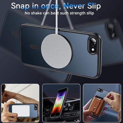owkey for iPhone SE Case ، Magnetic iPhone SE 2022 (3rd)/2020 (2nd)/iPhone 8/7 Case لـ Magsafe المتوافق مع الزجاج المقسى ، in Kuwait