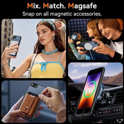 owkey for iPhone SE Case ، Magnetic iPhone SE 2022 (3rd)/2020 (2nd)/iPhone 8/7 Case لـ Magsafe المتوافق مع الزجاج المقسى ، in Kuwait