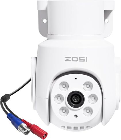 Zosi 5MP HD-TVI PAN Camera Security Camera ، 355 ° دوران للاستخدام الداخلي في الهواء الطلق ، والرؤية الليلية 65 قدمًا ، وصوتًا أحادي الاتجاه ، ومقاوم للتسلية ، فقط اعمل فقط مع نفس العلامة التجارية 1080p/5mp/4K DVR Systems in Saudi Arabia