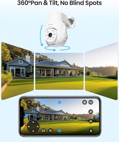 Zosi 5MP HD-TVI PAN Camera Security Camera ، 355 ° دوران للاستخدام الداخلي في الهواء الطلق ، والرؤية الليلية 65 قدمًا ، وصوتًا أحادي الاتجاه ، ومقاوم للتسلية ، فقط اعمل فقط مع نفس العلامة التجارية 1080p/5mp/4K DVR Systems in Saudi Arabia