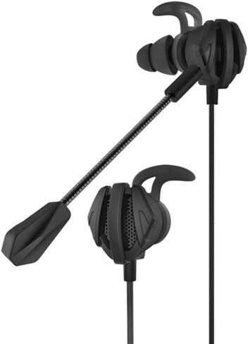 Yunir ABS, TPE, Universal Wired Gaming Headset with Microphone, 10mm Dual Microphone Game Earphone, 45° into The Ear, Ergonomic Design, for Mobile Computer, Detachable Long Mic (b) in Saudi Arabia