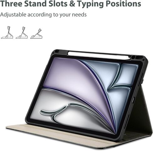Procase Pu Leather Case لـ iPad Air 11 Inch (M3) 2025/(M2) 2024 ، IPAD AIR 5th/4th Generation 10.9 "2022 2020 Business Cover Multi -angle folio for iPad Air 11 5 4 with auto sleep/wake -black in Saudi Arabia