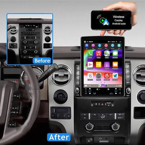 9.7 '' ’‘ alsal reco screen for ford f150 2009 2010 2011 2012 2013 2014 مع Apple Carplay Android Auto ، ترقية لـ F150 Stereo GPS ، WiFi ، BT ، HIFI ، FM ، SWC ، CAM النسخ الاحتياطي in Saudi Arabia