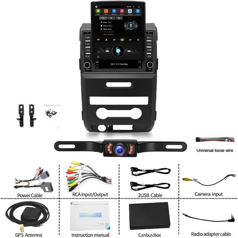 9.7 '' ’‘ alsal reco screen for ford f150 2009 2010 2011 2012 2013 2014 مع Apple Carplay Android Auto ، ترقية لـ F150 Stereo GPS ، WiFi ، BT ، HIFI ، FM ، SWC ، CAM النسخ الاحتياطي in Saudi Arabia