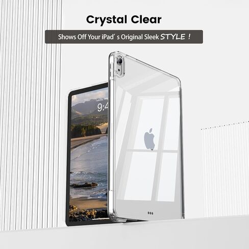 Case for iPad (A16) 11th/10th Generation 11''/10.9'' 2025/2022, 2 in 1 Removable Cover with Transparent Back, Soft Shockproof TPU Frame, Auto Wake/Sleep, Touch ID Support (Cream White) in Kuwait