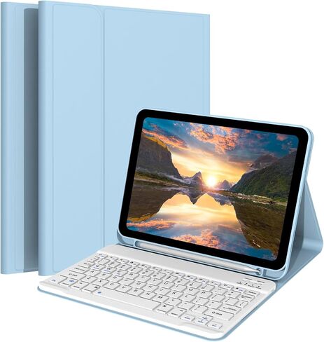 حالة مع لوحة المفاتيح لـ Samsung Galaxy Tab A9+/A9 Plus 5G 2023 (النموذج: SM-X210/X215/X216/X218) ، [دعم 3 نظام] لوحة مفاتيح لاسلكية قابلة للفصل المغناطيسية لجهاز Galaxy Tablet 11 "، الأزرق in Kuwait