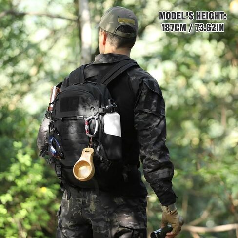 25L Tactical Backpack, Small Hiking Backpack with Expandable MOLLE Front and Laptop Sleeve, Biking Motorcycle Backpacks for Men in Saudi Arabia