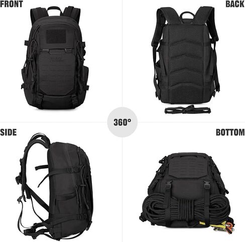 25L Tactical Backpack, Small Hiking Backpack with Expandable MOLLE Front and Laptop Sleeve, Biking Motorcycle Backpacks for Men in Saudi Arabia