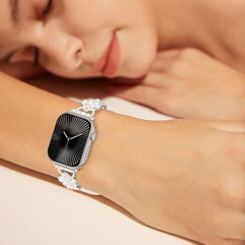 فرقة جلدية Sololup لفرقة Apple Watch للنساء 40 مم 41 مم 42 مم 38 مم 44 مم 45 مم 46 مم 49 ملم ، سوار لطيف رقيق نحيف مع مشبك مصمم بلينغ لسلسلة Iwatch Ultra 10 9 8 7 6 5 4 3/SE/2nd in Kuwait