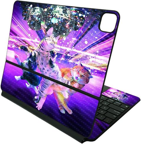 MAYESYSKINS CORBON CORBON CORBON CORPATING FACKED Apple Magic Keyboard for iPad Pro 12.9 "(الجيل الثالث إلى السادس) - Cat sloth llama | الواقي ، المتين الألياف الكربونية المتينة | مصنوعة في الولايات المتحدة الأمريكية in Kuwait