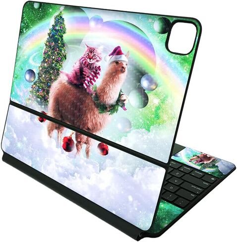 MAYESYSKINS CORBON CORBON CORBON CORPATING FACKED Apple Magic Keyboard for iPad Pro 12.9 "(الجيل الثالث إلى السادس) - Cat sloth llama | الواقي ، المتين الألياف الكربونية المتينة | مصنوعة في الولايات المتحدة الأمريكية in Kuwait