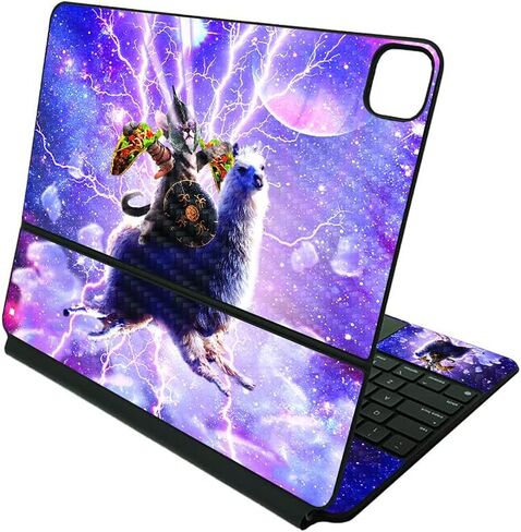 MAYESYSKINS CORBON CORBON CORBON CORPATING FACKED Apple Magic Keyboard for iPad Pro 12.9 "(الجيل الثالث إلى السادس) - Cat sloth llama | الواقي ، المتين الألياف الكربونية المتينة | مصنوعة في الولايات المتحدة الأمريكية in Kuwait