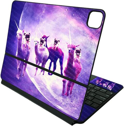 MAYESYSKINS CORBON CORBON CORBON CORPATING FACKED Apple Magic Keyboard for iPad Pro 12.9 "(الجيل الثالث إلى السادس) - Cat sloth llama | الواقي ، المتين الألياف الكربونية المتينة | مصنوعة في الولايات المتحدة الأمريكية in Kuwait