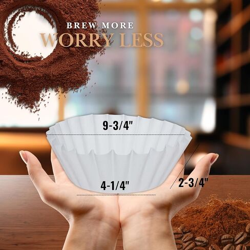 Large Coffee Filters, 12 Cup Premium Disposable Coffee Filters, 9 3/4" x 4 1/4" Inch Size, Tall-Sided Design, Compatible with Bunn Commercial & Large Brewers, No Ground Overflow, 500 Count Pack. in Saudi Arabia