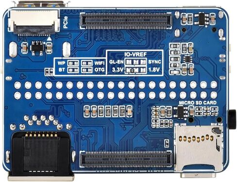 Nano Base Board for Raspberry Pi Compute Module 5 Lite/eMMC Series Board, Same Size as CM5, with CM5 Socket/40PIN GPIO Header/RJ45 Gigabit Eth/16PIN PCIe/HDMI/USB 3.2/Audio/MIPI Interface etc. in Saudi Arabia