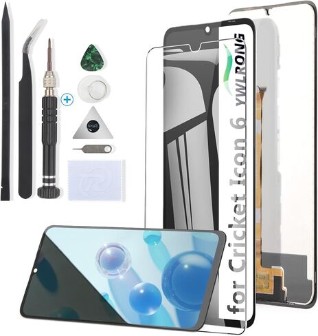 ywlrong for cricket icon 6 sl219c استبدال الشاشة للكريكيت outlast 5g sn509c عرض اللمس شاشة الرقم الاستبدال مع الأدوات （أسود） in Kuwait