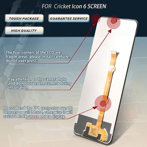 ywlrong for cricket icon 6 sl219c استبدال الشاشة للكريكيت outlast 5g sn509c عرض اللمس شاشة الرقم الاستبدال مع الأدوات （أسود） in Kuwait