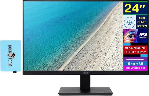 Acer Vero 24 "V7 Series FHD Monitor مع وقت استجابة 4 مللي ثانية ، Anti Glare ، VGA ، HDMI & Dockztorm USB Port Expander ، Black (2025 Model) 2 Pack in Kuwait