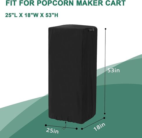 Popcorn Cart Cover,Colewin Weatherproof 420D Popcorn Machine Cart Cover Compatible with Nostalgia - 16"L X 18"W X 31"H in Kuwait