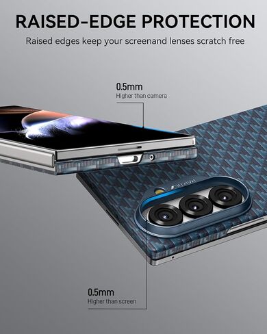 علبة الألياف Aramid Raptic لـ Samsung Galaxy Z Fold 7 ، متوافقة مع Magsafe ، شعور اللمس الخفيف النحيف ، 1500d Aramid [مسلم المسلم الذي يهدف إلى الراغبين] in Kuwait
