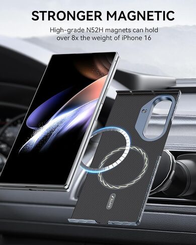 علبة الألياف Aramid Raptic لـ Samsung Galaxy Z Fold 7 ، متوافقة مع Magsafe ، شعور اللمس الخفيف النحيف ، 1500d Aramid [مسلم المسلم الذي يهدف إلى الراغبين] in Kuwait