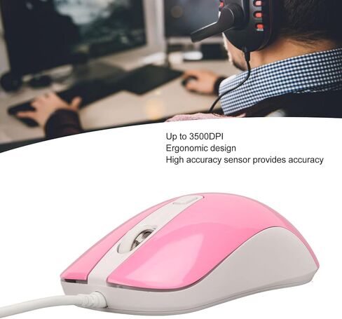 DM010 Wired Gaming Mouse for PC, RGB Backlit 3500DPI Optical Gaming Mouse, USB Computer Mouse for Gamer, Ergonomic Mouse, Gaming Accessories () in Saudi Arabia