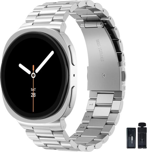 Metal Bands Compatible with Galaxy Watch 8 Band/Galaxy Watch 8 Classic Band,No Gap Business 316L Stainless Steel Strap for Samsung Galaxy Watch 8/8 Classic (2025) 46mm 44mm 40mm Women Men in Kuwait