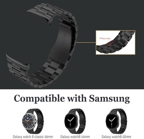 Metal Bands Compatible with Galaxy Watch 8 Band/Galaxy Watch 8 Classic Band,No Gap Business 316L Stainless Steel Strap for Samsung Galaxy Watch 8/8 Classic (2025) 46mm 44mm 40mm Women Men in Kuwait