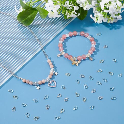 UNICRAFTALE About 80pcs 4 Colors Stainless Steel Ring Bail Beads Charm 4mm Inner Hanger Links Connectors with Loop Charms European Spacer Beads Pendant for Jewelry Making 1.8mm Hole in Saudi Arabia