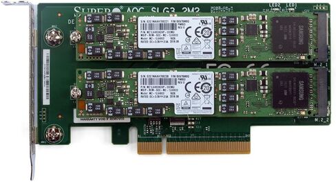 Supermicro AOC-SLG3-2M2 PCIE NVME DUAL M.2 X8 GEN 3 ADAPTER مع 960GB (2x480GB) Samsung PM953 Enterprise SSD in Saudi Arabia