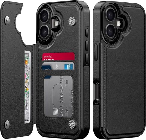 Goodon for iPhone 17 Pro Max Case Wallet - Flip Folio Leather Cover مع تصميم عصري ، 3 فتحات البطاقة ووظيفة Kickstand ، حالة هاتف واقية أنيقة للنساء و - الوردي الساخن in Kuwait