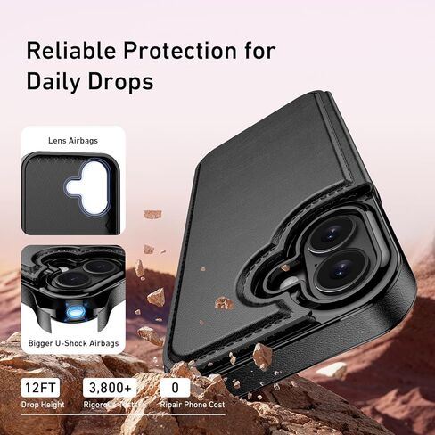 Goodon for iPhone 17 Pro Max Case Wallet - Flip Folio Leather Cover مع تصميم عصري ، 3 فتحات البطاقة ووظيفة Kickstand ، حالة هاتف واقية أنيقة للنساء و - الوردي الساخن in Kuwait