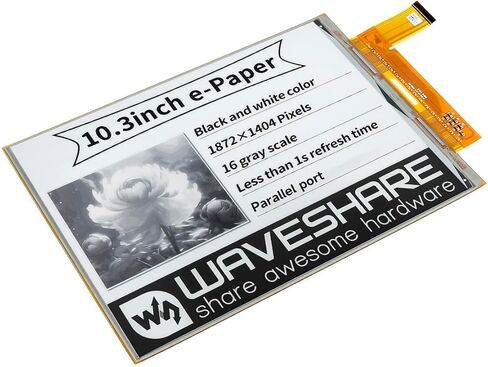 Waveshare 10.3inch Flexible E-Ink Raw Display Compatible with Raspberry Pi 4B/3B+/3B/2B/B+/A+/Zero/Zero W/WH/Zero 2W Series Boards 1872×1404 Resolution Supports Partial Refresh in Saudi Arabia
