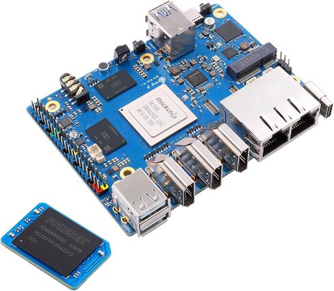 5 Plus 4GB LPDDR4/4X ROCKCHIP RK3588 8-CORE 64 بت كمبيوتر واحد مع وحدة EMMC 32GB ، لوحة التطوير تشغيل Orange PI/Linux/Ubuntu/Debian/Android OS (4GB+32GB EMMC) in Saudi Arabia