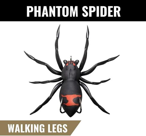 LUNKERHUNT Phantom Spider Lure for Bass Fishing (2.5 Inch) | Topwater Spider Fishing Lure with Natural Walking Action | Soft Hollow Body Weedless Hooks for Trout and Pike in Kuwait