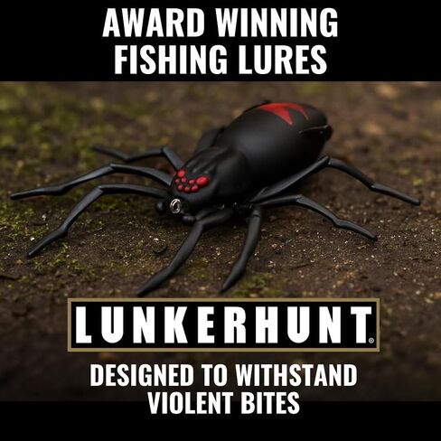 LUNKERHUNT Phantom Spider Lure for Bass Fishing (2.5 Inch) | Topwater Spider Fishing Lure with Natural Walking Action | Soft Hollow Body Weedless Hooks for Trout and Pike in Kuwait