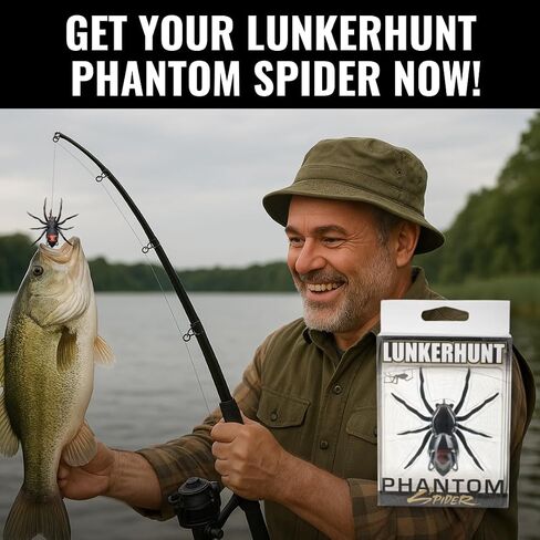 LUNKERHUNT Phantom Spider Lure for Bass Fishing (2.5 Inch) | Topwater Spider Fishing Lure with Natural Walking Action | Soft Hollow Body Weedless Hooks for Trout and Pike in Kuwait