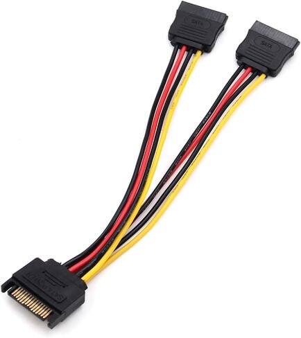 1pcs sata 15 pin male to 2 sata 15 pin cable power cable hdd y spint in Saudi Arabia