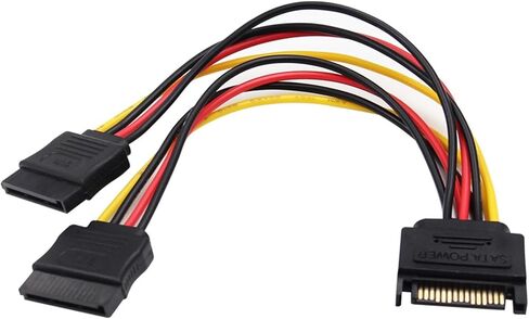 1pcs sata 15 pin male to 2 sata 15 pin cable power cable hdd y spint in Saudi Arabia
