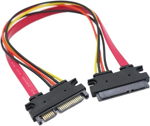 22 Pin Male to Female Sata Extension Cable SATA 3 III 22 Pin 7+15 Pin SATA Data Power Extension Cable(About 30CM) in Saudi Arabia