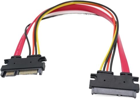 22 Pin Male to Female Sata Extension Cable SATA 3 III 22 Pin 7+15 Pin SATA Data Power Extension Cable(About 30CM) in Saudi Arabia