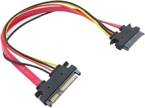 22 Pin Male to Female Sata Extension Cable SATA 3 III 22 Pin 7+15 Pin SATA Data Power Extension Cable(About 30CM) in Saudi Arabia