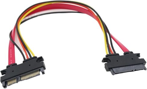 22 Pin Male to Female Sata Extension Cable SATA 3 III 22 Pin 7+15 Pin SATA Data Power Extension Cable(About 30CM) in Saudi Arabia