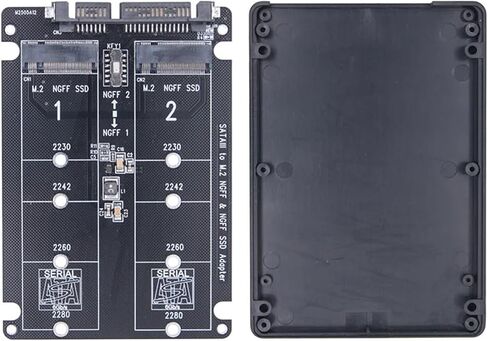 Protocol SSD Adapter 2 Port NGFF M.2 B Key to SATA 3.0 6Gbps M2 to SATA Converter Card Case in Saudi Arabia