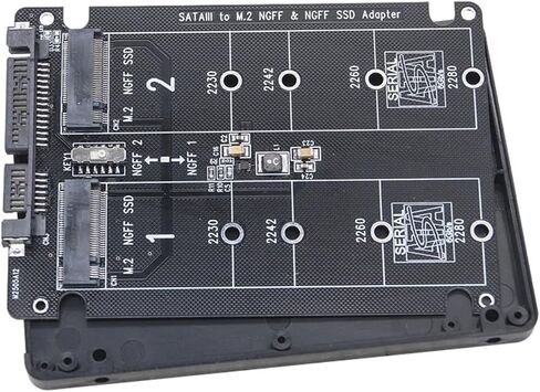 Protocol SSD Adapter 2 Port NGFF M.2 B Key to SATA 3.0 6Gbps M2 to SATA Converter Card Case in Saudi Arabia