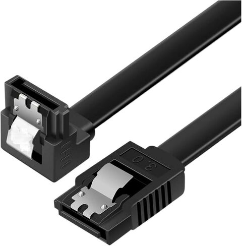SATA 3.0 Hard Disk Data Cable Sol*/id StateSerial Data Cable 50cm Flexible Sata Hard Disk Fast Transmission Cable(Black Elbow) in Saudi Arabia