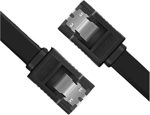 SATA 3.0 Hard Disk Data Cable Sol*/id StateSerial Data Cable 50cm Flexible Sata Hard Disk Fast Transmission Cable(Black Elbow) in Saudi Arabia